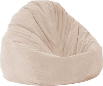Fotoliu Pufrelax tip Sac Nirvana Gigant - Beige Gama Plush Honey umplut cu perle polistiren 