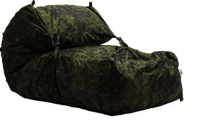 Fotoliu Pufrelax Yoga Minnie - Army Camouflage Gama Premium umplut cu fulgi de burete memory mix and reg 