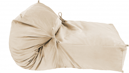 Fotoliu Pufrelax Yoga XL - Beige Gama Plush Honey umplut cu fulgi de burete memory mix and reg