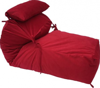 Fotoliu Pufrelax Yoga XL + Perna - Red Diamond Gama Plush Honey umplut cu fulgi de burete memory mix and reg 