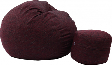 Set Fotoliu Puf Matusalem + Otoman - Black Wine Gama Premium Rustic umplut cu fulgi de burete memory mix