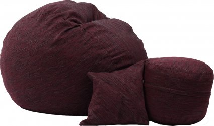 Set Fotoliu Puf Matusalem + Otoman + Perna decorativa - Black Wine Gama Premium Rustic umplut cu fulgi de burete memory mix 