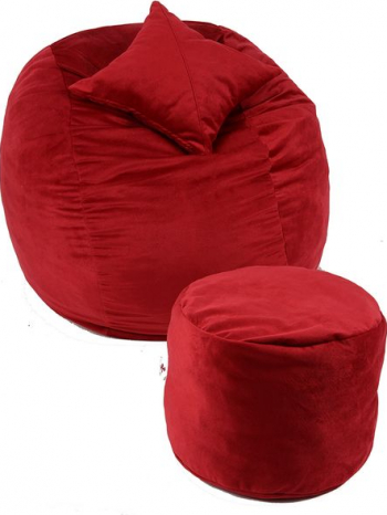 Set Fotoliu Puf Matusalem + Otoman + Perna decorativa - Red Diamond Gama Plush Honey umplut cu fulgi de burete memory mix and reg 