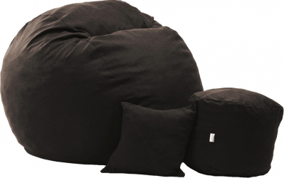 Set Fotoliu Puf Matusalem otoman si perna decorativa Dark Chocolate Gama Premium Textil umplut cu fulgi de burete memory mix 
