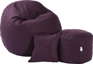 Set Fotoliu Puf Matusalem otoman si perna decorativa Fancy Purple Gama Premium Textil umplut cu fulgi de burete memory mix 