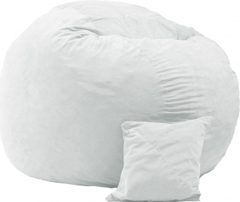 Set Fotoliu Puf Matusalem + Perna decorativa - Angora Grey Gama Premium umplut cu fulgi de burete memory mix 