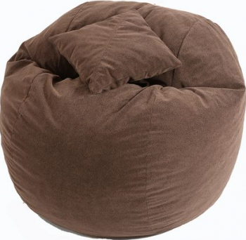 Set Fotoliu Puf Matusalem + Perna decorativa - Brown Muffin Gama Plush Honey umplut cu fulgi de burete memory mix and reg