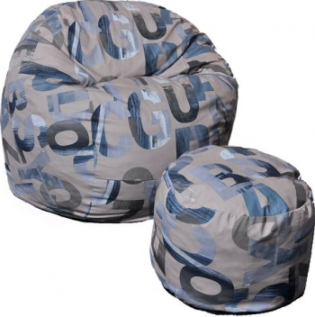 Set Fotoliu Puf pentru Copii 5-16 ani Matusalem + Otoman - Army Scrabble Gama Premium umplut cu fulgi de burete memory mix and reg