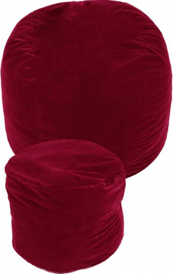 Set Fotoliu Puf pentru Copii 5-16 ani Matusalem + Otoman - Bloody Red Gama Diamond umplut cu fulgi de burete memory mix and reg 