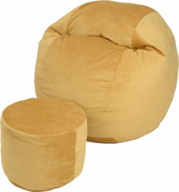 Set Fotoliu Puf pentru Copii 5-16 ani Matusalem + Otoman - Lemon Gama Diamond umplut cu fulgi de burete memory mix and reg 