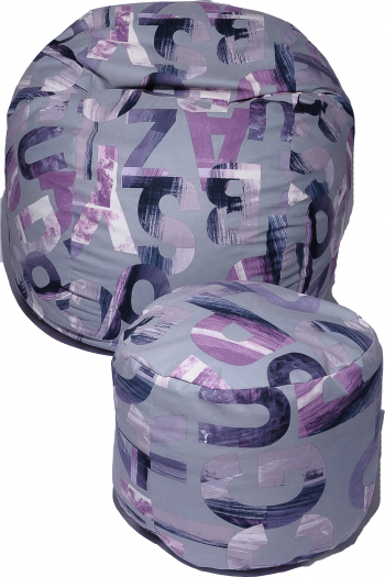 Set Fotoliu Puf pentru Copii 5-16 ani Matusalem + Otoman - Mystique Gama Premium umplut cu fulgi de burete memory mix and reg 