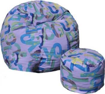 Set Fotoliu Puf pentru Copii 5-16 ani Matusalem + Otoman - Serenity Gama Premium umplut cu fulgi de burete memory mix and reg