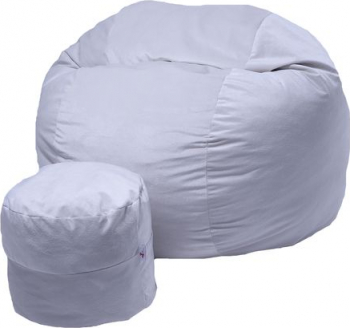 Set Fotoliu Puf pentru copii 5-16 ani Matusalem + Otoman - Snowflake Gama Plush Honey umplut cu fulgi de burete memory mix and reg 