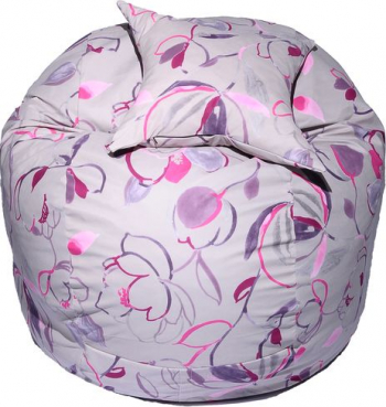 Set Fotoliu Puf pentru Copii 5-16 ani Matusalem + Perna decorativa - Flower Buds Gama Premium umplut cu fulgi de burete memory mix and reg 