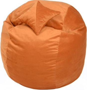 Set Fotoliu Puf pentru Copii 5-16 ani Matusalem + Perna decorativa - Orange Gama Diamond umplut cu fulgi de burete memory mix and reg 