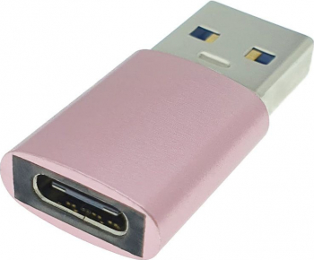 Adaptor OTG USB 3.1 tata la USB tip C mama carcasa aluminiu Data C 080 alimentare si transfer de date roz