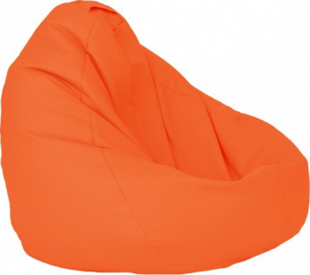 Fotoliu Mare Nirvana Gigant - Orange piele eco umplut cu perle polistiren beanbag para marca Pufrelax Fabricat in Romania 