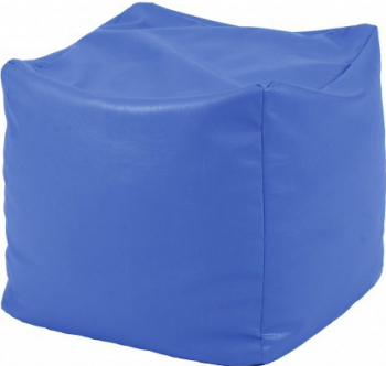 Fotoliu Mic Taburet Cub - Albastru piele eco umplut cu perle polistiren Fabricat in Romania 