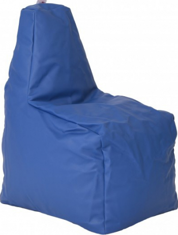 Fotoliu pentru copii 2-8 ani Sunlounger Junior Blue piele eco umplut cu perle polistiren fotoliu para marca Pufrelax Fabricat in Romania 