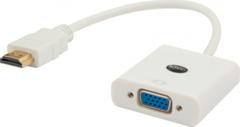 Adaptor convertor semnal HDMI la VGA Savio CL-27/B Alb