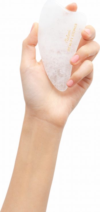 Gua Sha Quartz Alb pentru masaj facial si contur