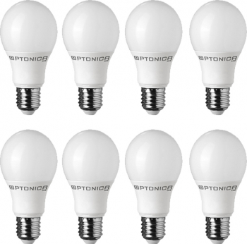 Set 8 becuri LED Optonica LED 15W 90W E27 1320 lm A++ lumina alba rece 6000K 