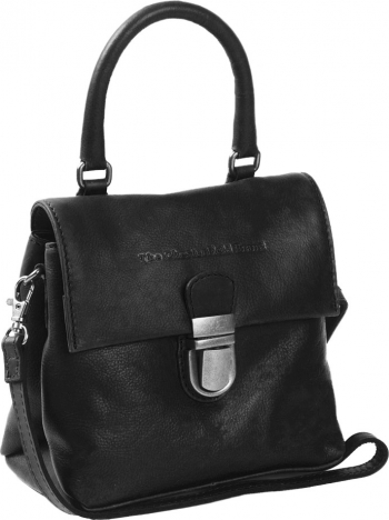 Geanta mica de dama The Chesterfield Brand piele naturala neagra de mana si umar Chiara 