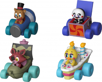 Set 4 x Figurine Funko Racers Five Nights at Freddys Freddy Chica Foxy Marionette 6 cm Multicolor