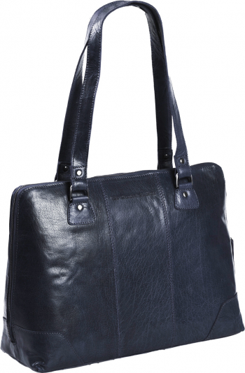 Geanta dama pentru laptop The Chesterfield Brand Resa de umar piele naturala bleumarin 