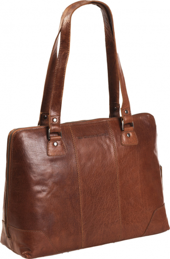 Geanta dama pentru laptop The Chesterfield Brand Resa de umar piele naturala Maro coniac 