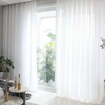 Set perdea triplu voal cu rejansa din bumbac tip fagure Premium 300x255 cm alb mat 2 buc 