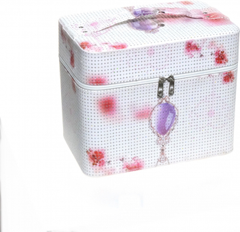 Geanta organizator cosmetice 27x22.5x18 cm Diamant alb 