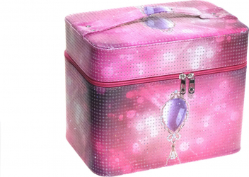Geanta organizator cosmetice 27x22.5x18 cm Diamant roz 
