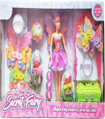 Set papusi Secret Fairy cu accesorii de infumusetare si arcada decor Multicolor BBL2152 