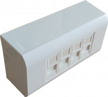 Priza 4 porturi voce/date cat6A 10Gb 500Mhz LanKATT neecranata 4 x RJ45 - 80x148 UTP modulara Autosertizare montaj aparent apllicat 