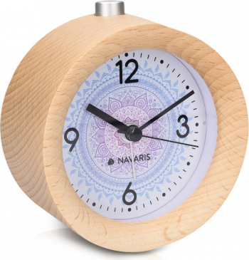 Ceas cu alarma analogic din lemn Snooze Retro 46269.24.01