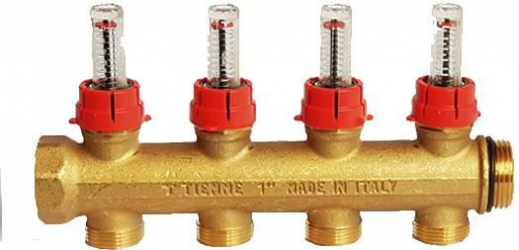 Colector cu debitmetre 4 cai TIEMME 