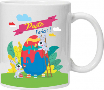 Cana personalizata cu textul Paste Fericit model 6 