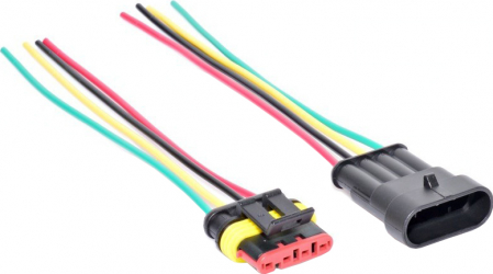 Conector electric mama-tata cu patru fire elSales ELS-CE4 rezistent la apa multicolor