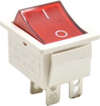 Intrerupator IRS lat cu 2 pozitii elSales ELS-L2P 220 V 15 A carcasa alba buton rosu 