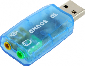 Placa de sunet 3D Sound externa cu USB iesire stereo intrare microfon albastru 