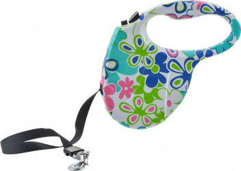Lesa de 3 m retractabila pentru animale de companie cu design floral Doty 