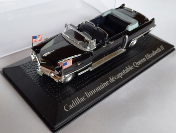 MACHETA CADILLAC 1959 LIMO QUEEN ELIZABETH II PARIS BLACK 