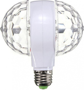 Bec rotativ dublu multicolor cu proiectie lumini disco 3W soclu E27 