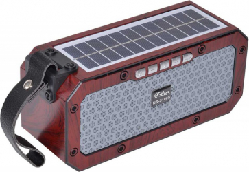 Boxa portabila elSales NS-S100S cu Bluetooth USB MicroSD incarcare solara lanterna Radio maro 