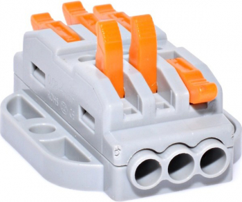 Conector doza cu 3+3 poli pentru cabluri electrice elSales ELS-3+3 gri/portocaliu 