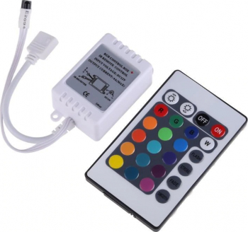 Controler elSales ELS-CBR pentru banda LED RGB telecomanda 24 taste alb 