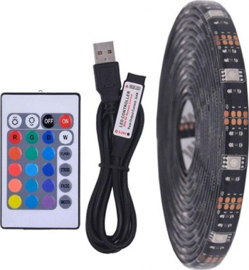 Kit banda LED RGB pentru TV elSales ELS-BLTV lungime 3 metri telecomanda inclusa 