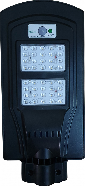 Lampa stradala cu panou solar putere 40 W senzor de lumina senzor de miscare buton On/Off lumina rece negru 
