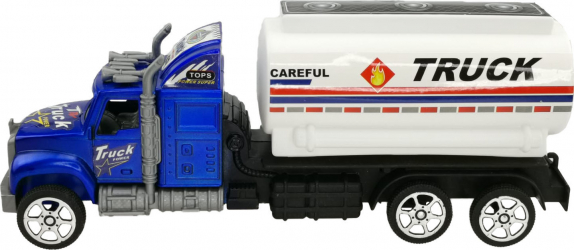 Masinuta camion cisterna plastic Careful Truck 27 CM alb-albastru 